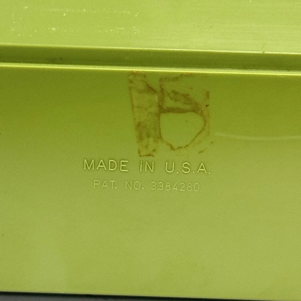 Vintage 70's Touch-n-Tear Automatic Foil Wrap Wax Dispenser Avocado Green IOB - Picture 5 of 15